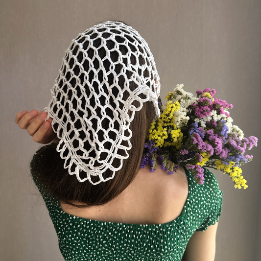 White Cottagecore Summer Head Covering