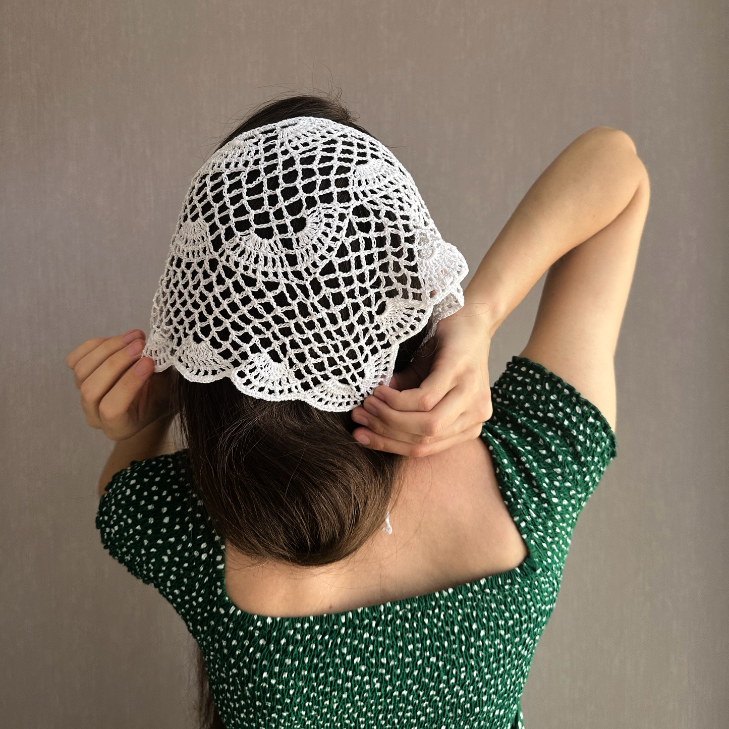 White Boho Summer Hair Kerchief