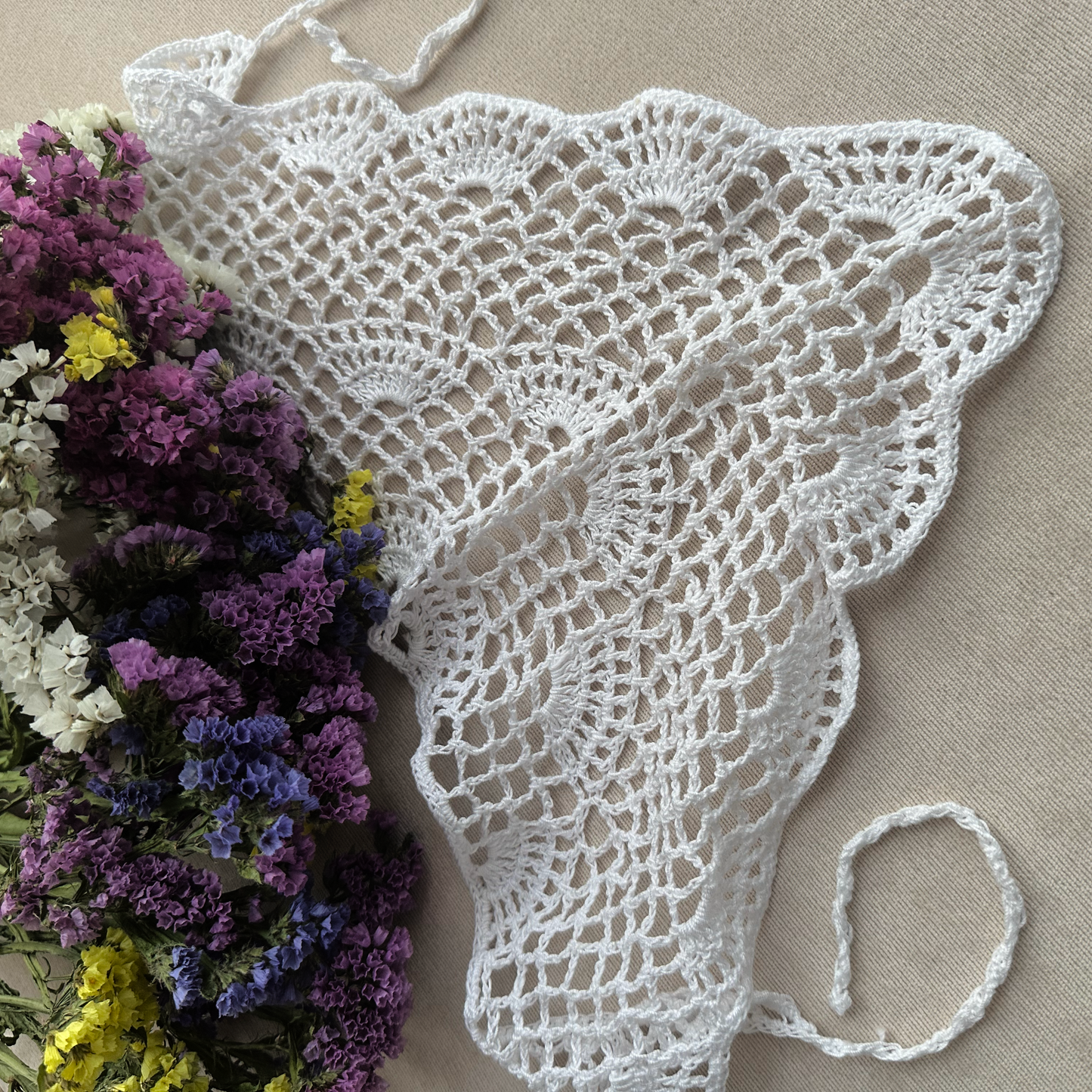 White Boho Summer Hair Kerchief
