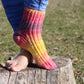 LGBTQ+ Pride socks, Rainbow striped wool blend socks