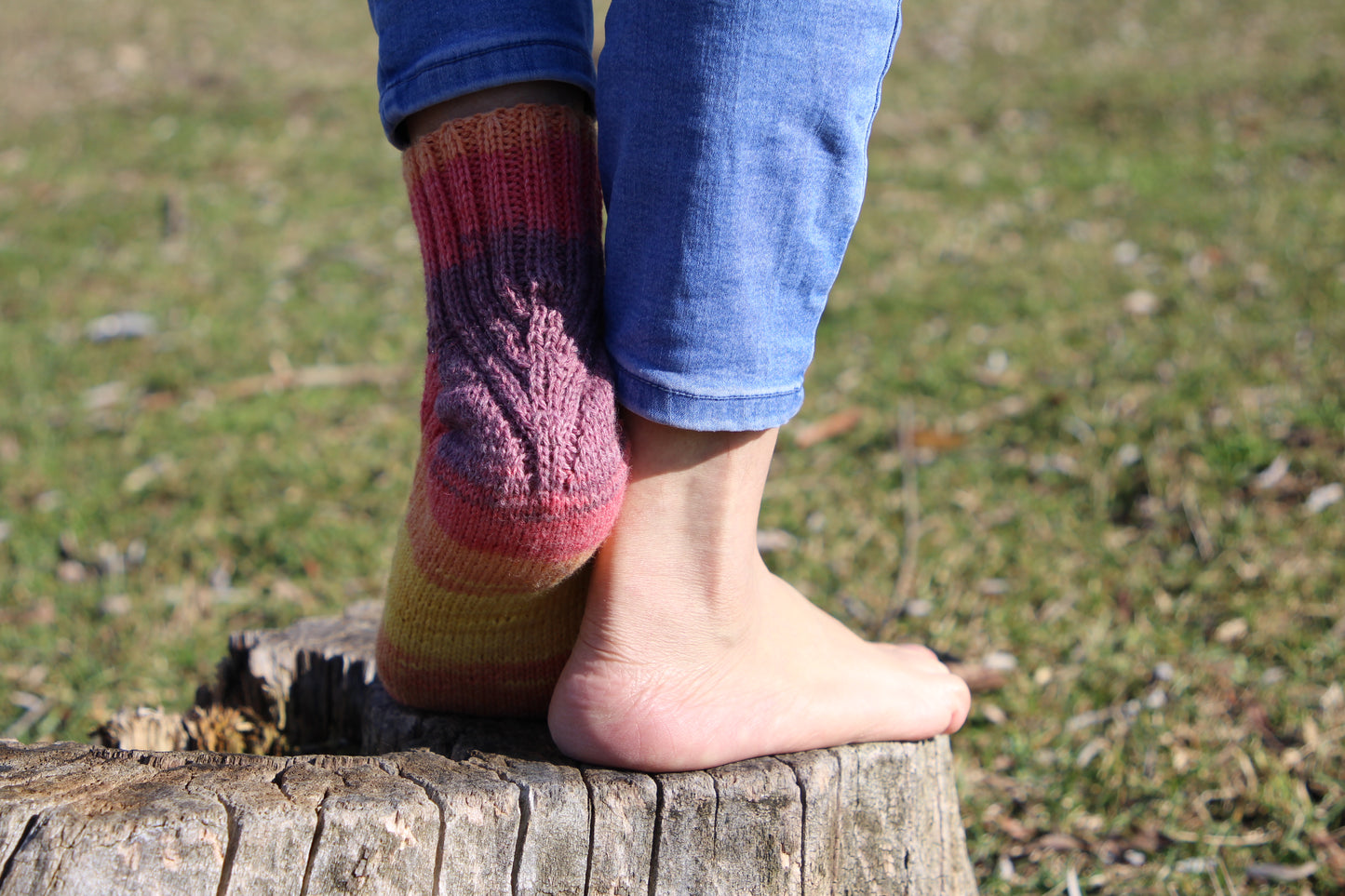 LGBTQ+ Pride socks, Rainbow striped wool blend socks