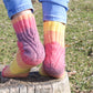 LGBTQ+ Pride socks, Rainbow striped wool blend socks