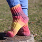 LGBTQ+ Pride socks, Rainbow striped wool blend socks