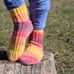 LGBTQ+ Pride socks, Rainbow striped wool blend socks