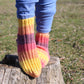 LGBTQ+ Pride socks, Rainbow striped wool blend socks