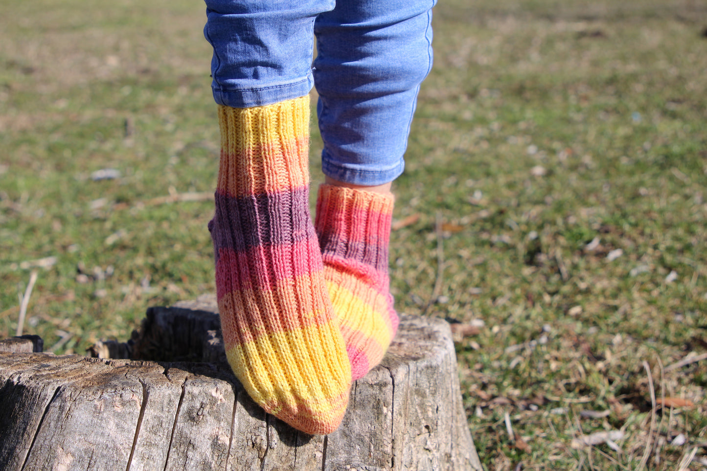 LGBTQ+ Pride socks, Rainbow striped wool blend socks