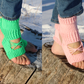 Eco wool-free vegan yoga socks, No toe knitted socks, Pedicure socks