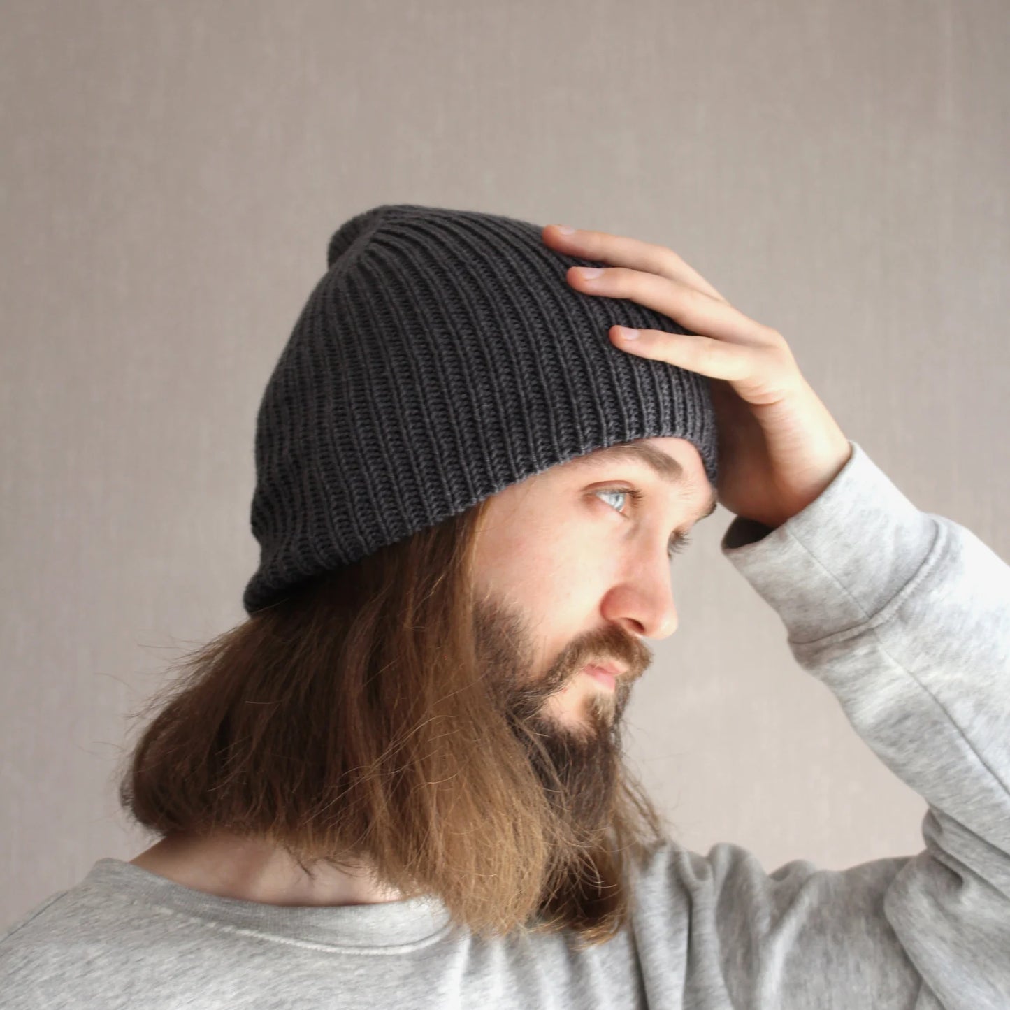 Merino wool knit hat, Hipster Beanie, Fisherman trawler cap