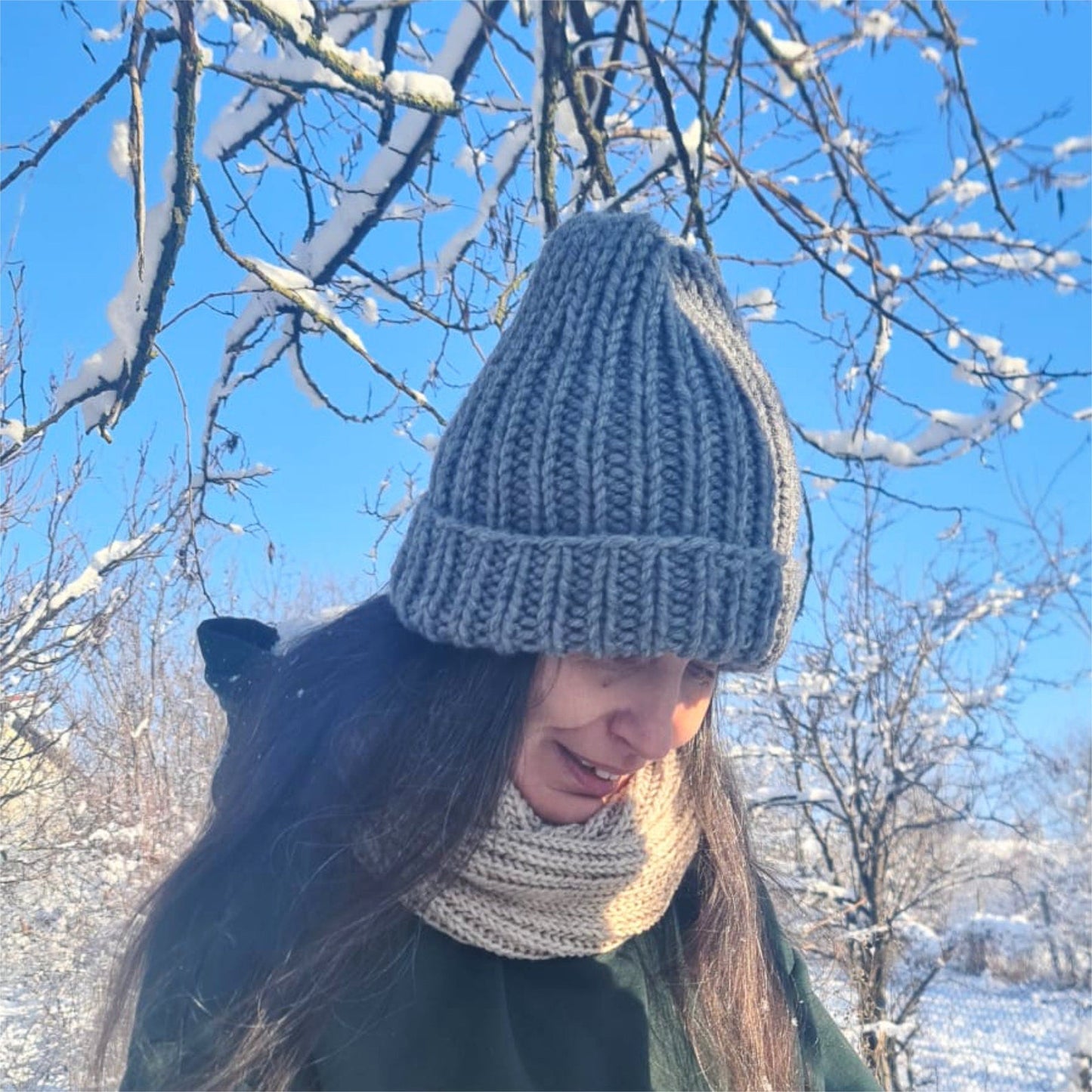 Chunky wool beanie, Winter oversized hat