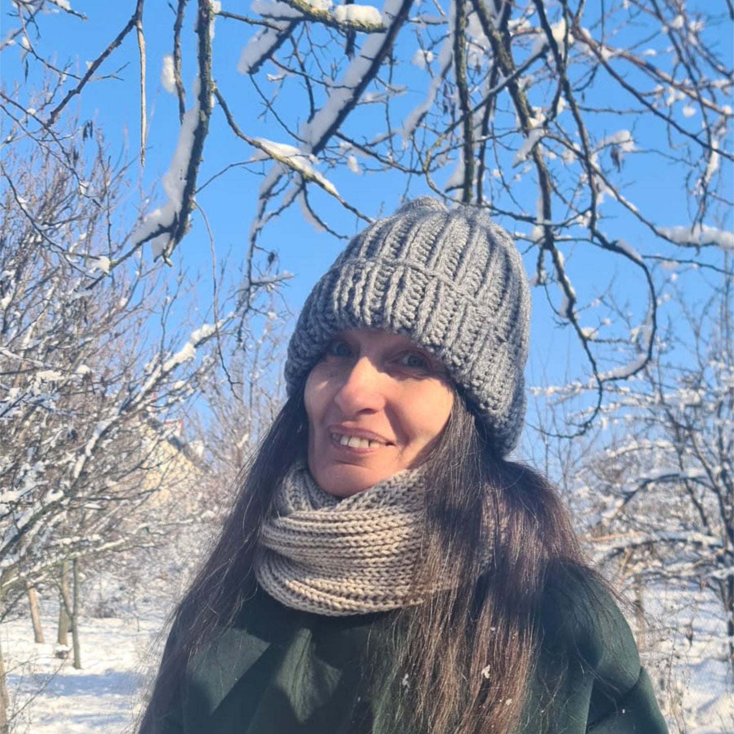 Chunky wool beanie, Winter oversized hat