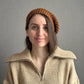 Versatile Brown Merino Ha, Hand-Knit Winter Beret