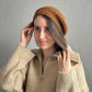 Versatile Brown Merino Ha, Hand-Knit Winter Beret