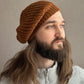 Versatile Brown Merino Ha, Hand-Knit Winter Beret