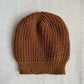 Versatile Brown Merino Ha, Hand-Knit Winter Beret