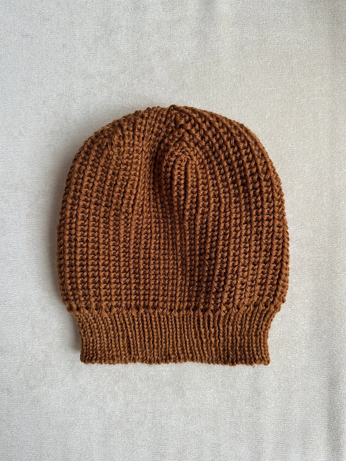 Versatile Brown Merino Ha, Hand-Knit Winter Beret