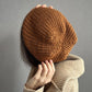 Versatile Brown Merino Ha, Hand-Knit Winter Beret