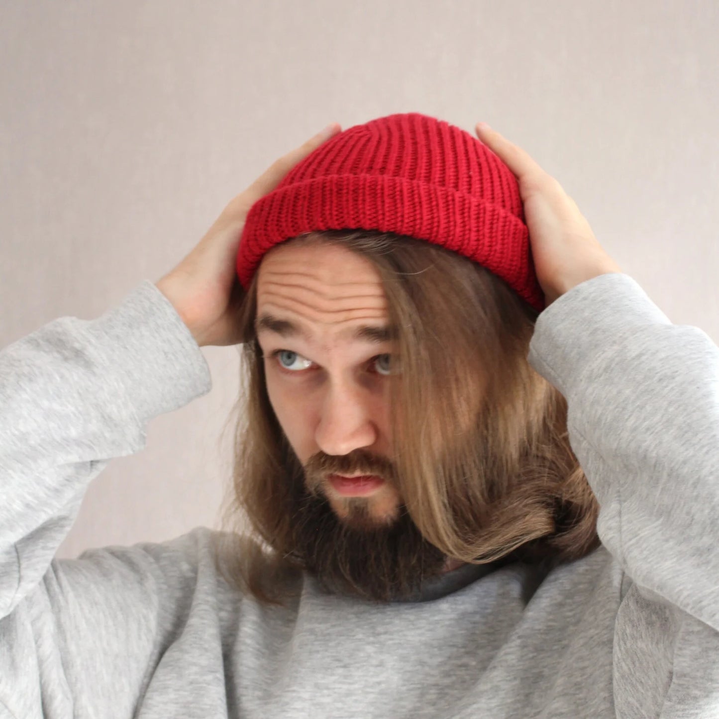 Merino wool knit hat, Hipster Beanie, Fisherman trawler cap