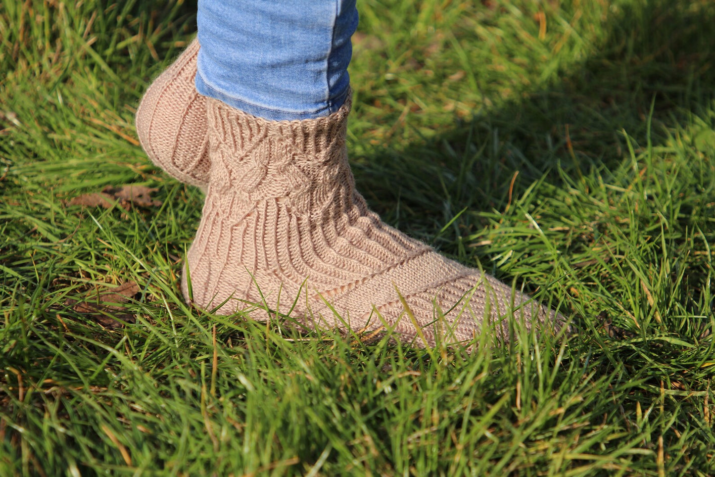 Neutral Beige Wool Socks