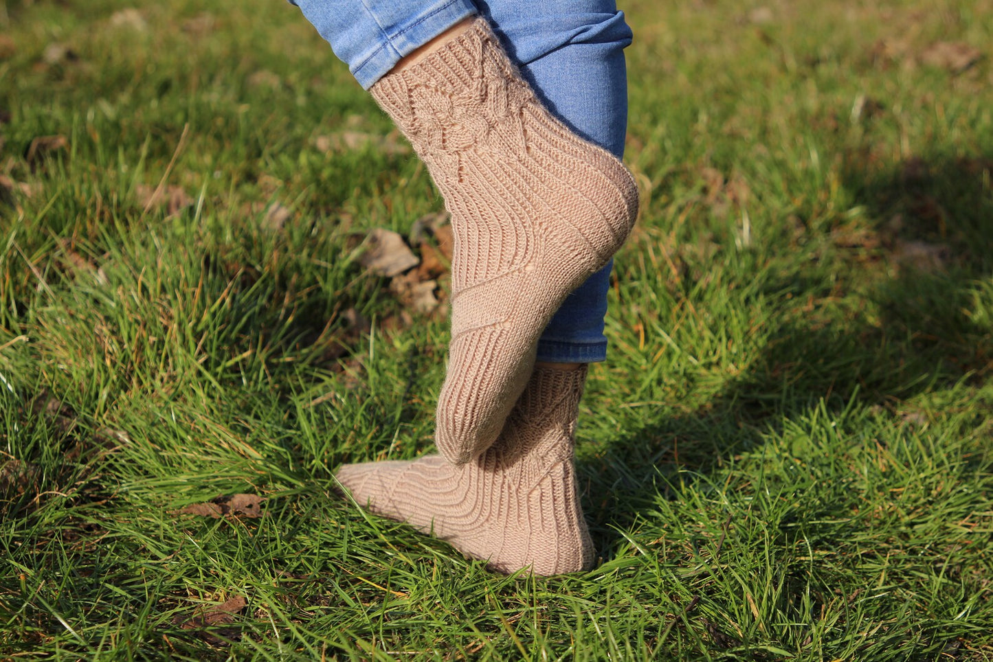 Neutral Beige Wool Socks