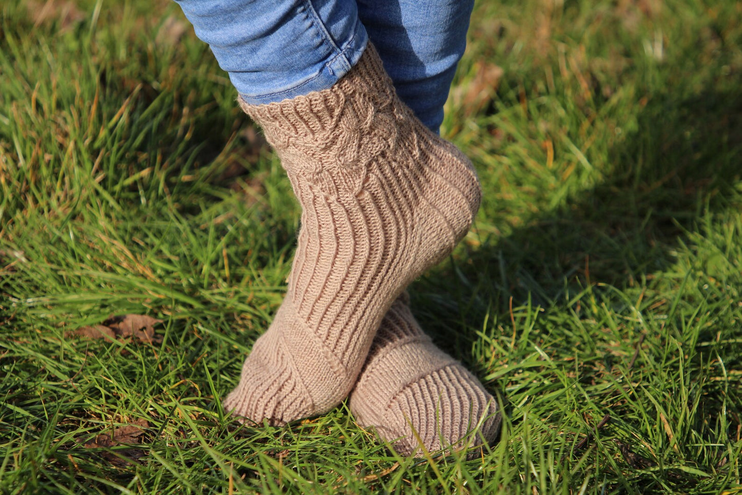 Neutral Beige Wool Socks