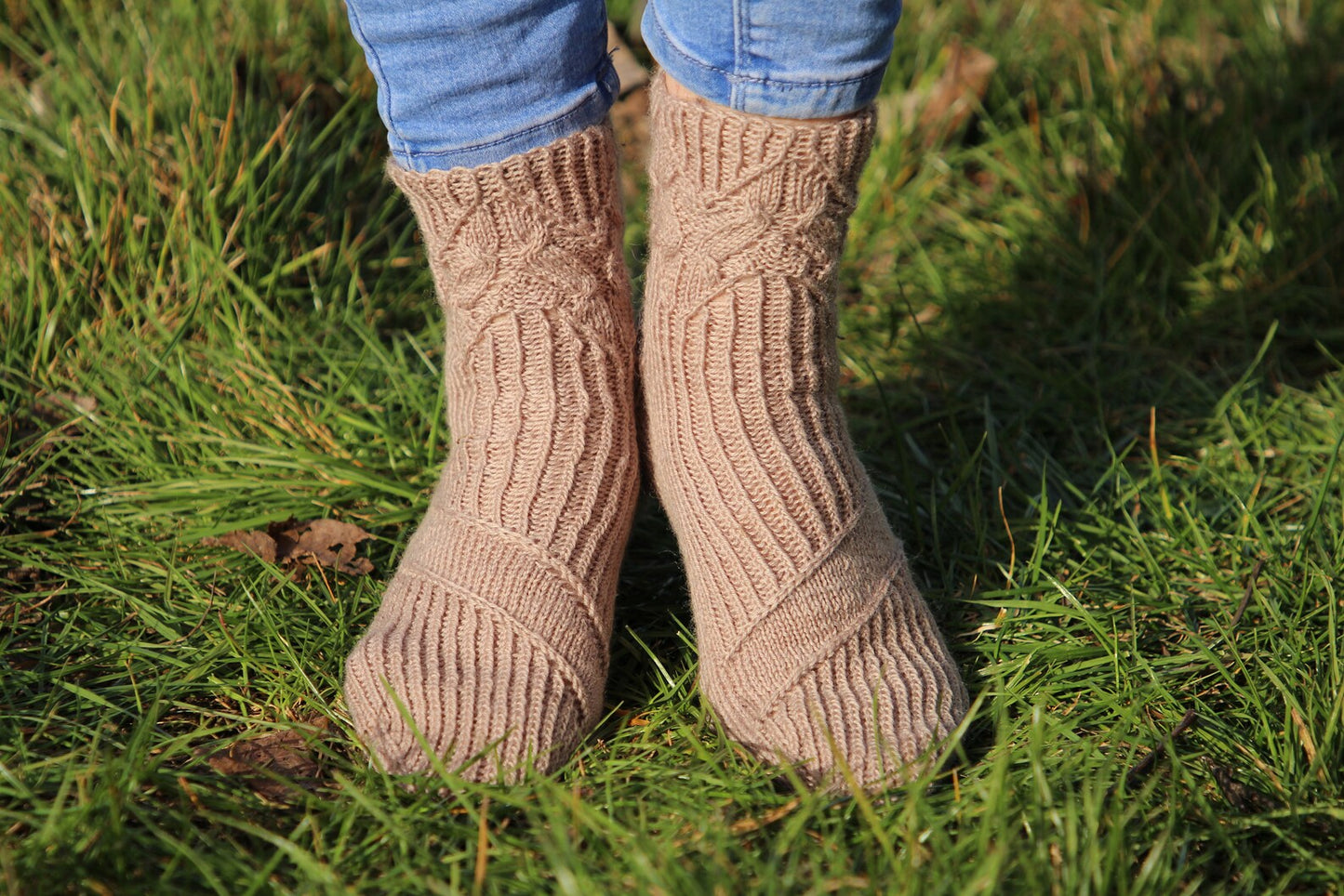 Neutral Beige Wool Socks