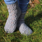 Silver Lace Japanese Patterned Wool Socks