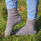 Charcoal Gray Cable Socks