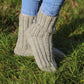 Heather Gray Ribbed Wool Socks