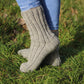 Heather Gray Ribbed Wool Socks