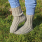 Heather Gray Ribbed Wool Socks