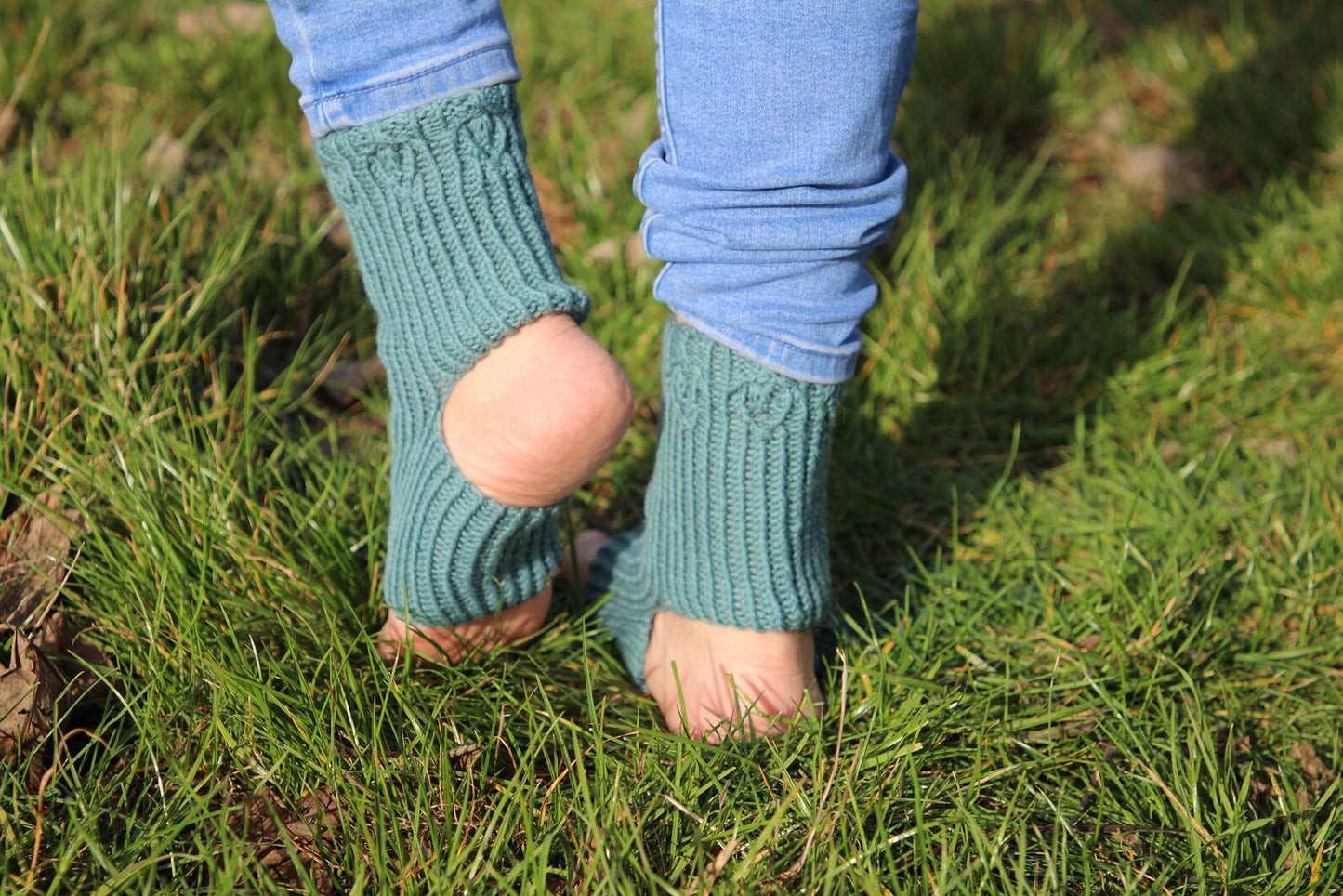 Elegant Teal Open Heel & Toe Socks