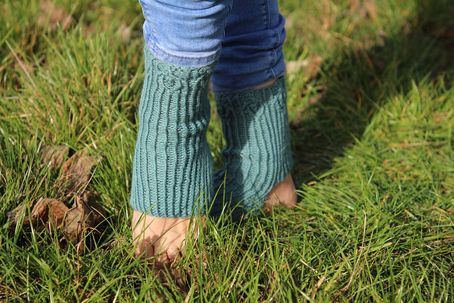 Elegant Teal Open Heel & Toe Socks