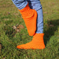 Vivid Orange Acrylic Socks