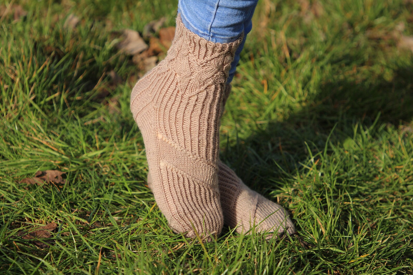 Neutral Beige Wool Socks