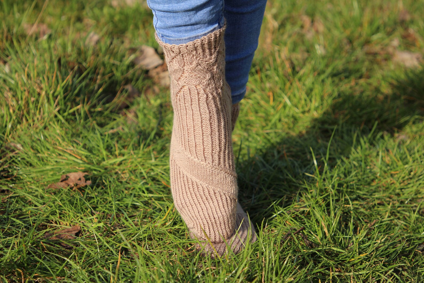 Neutral Beige Wool Socks