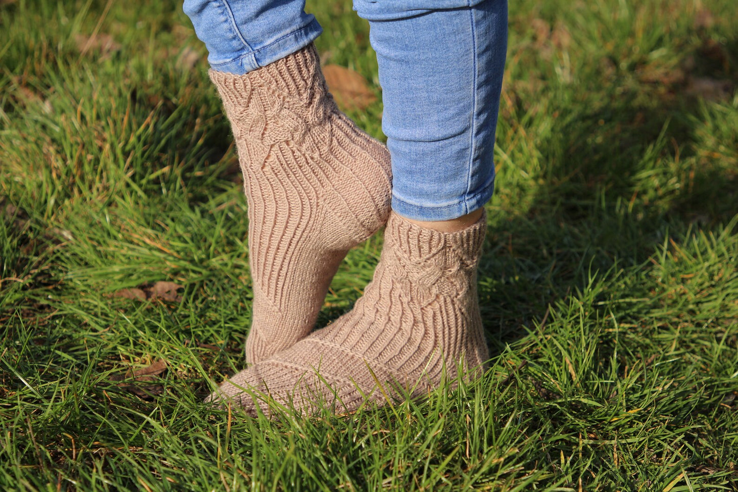 Neutral Beige Wool Socks