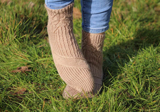 Neutral Beige Wool Socks