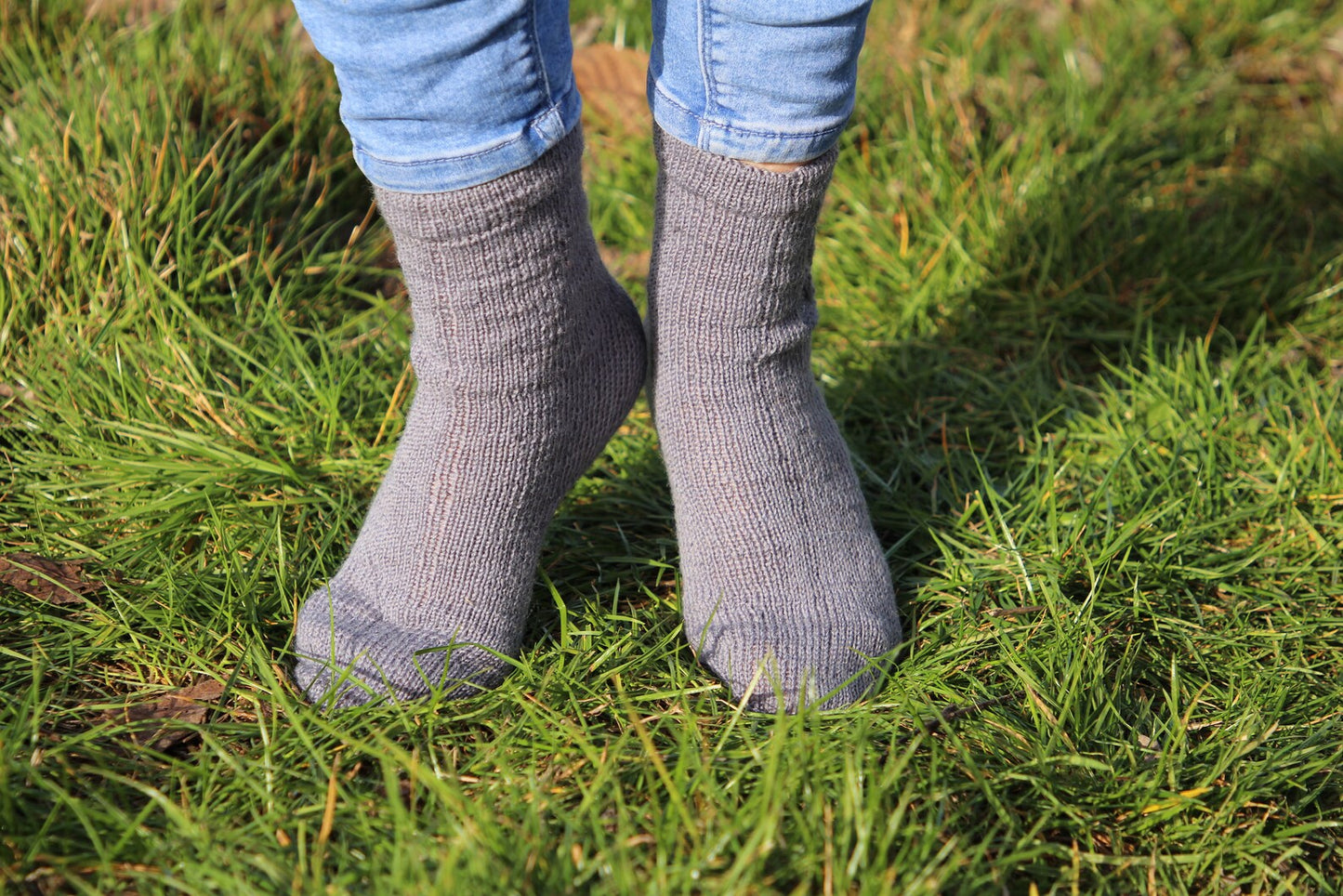 Charcoal Gray Cable Socks