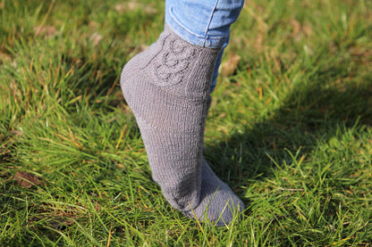 Charcoal Gray Cable Socks