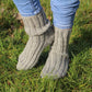 Heather Gray Ribbed Wool Socks