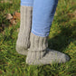 Heather Gray Ribbed Wool Socks