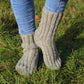 Heather Gray Ribbed Wool Socks