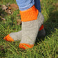 Vibrant Gray and Orange Wool Socks