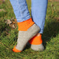 Vibrant Gray and Orange Wool Socks