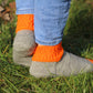 Vibrant Gray and Orange Wool Socks