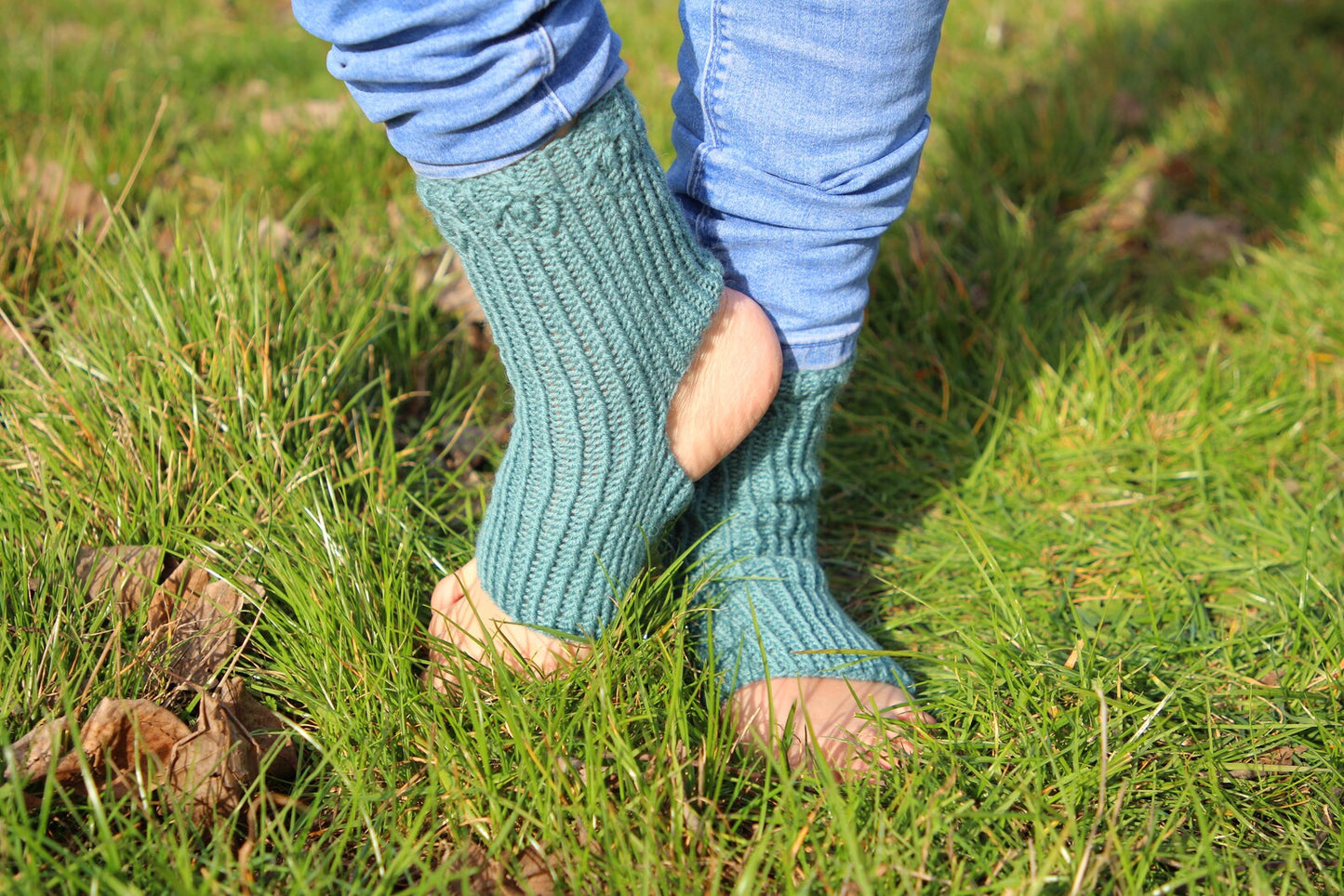 Elegant Teal Open Heel & Toe Socks