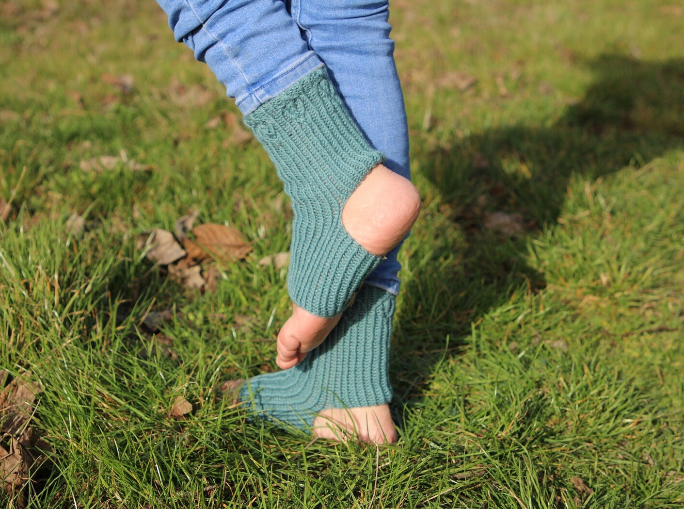 Elegant Teal Open Heel & Toe Socks