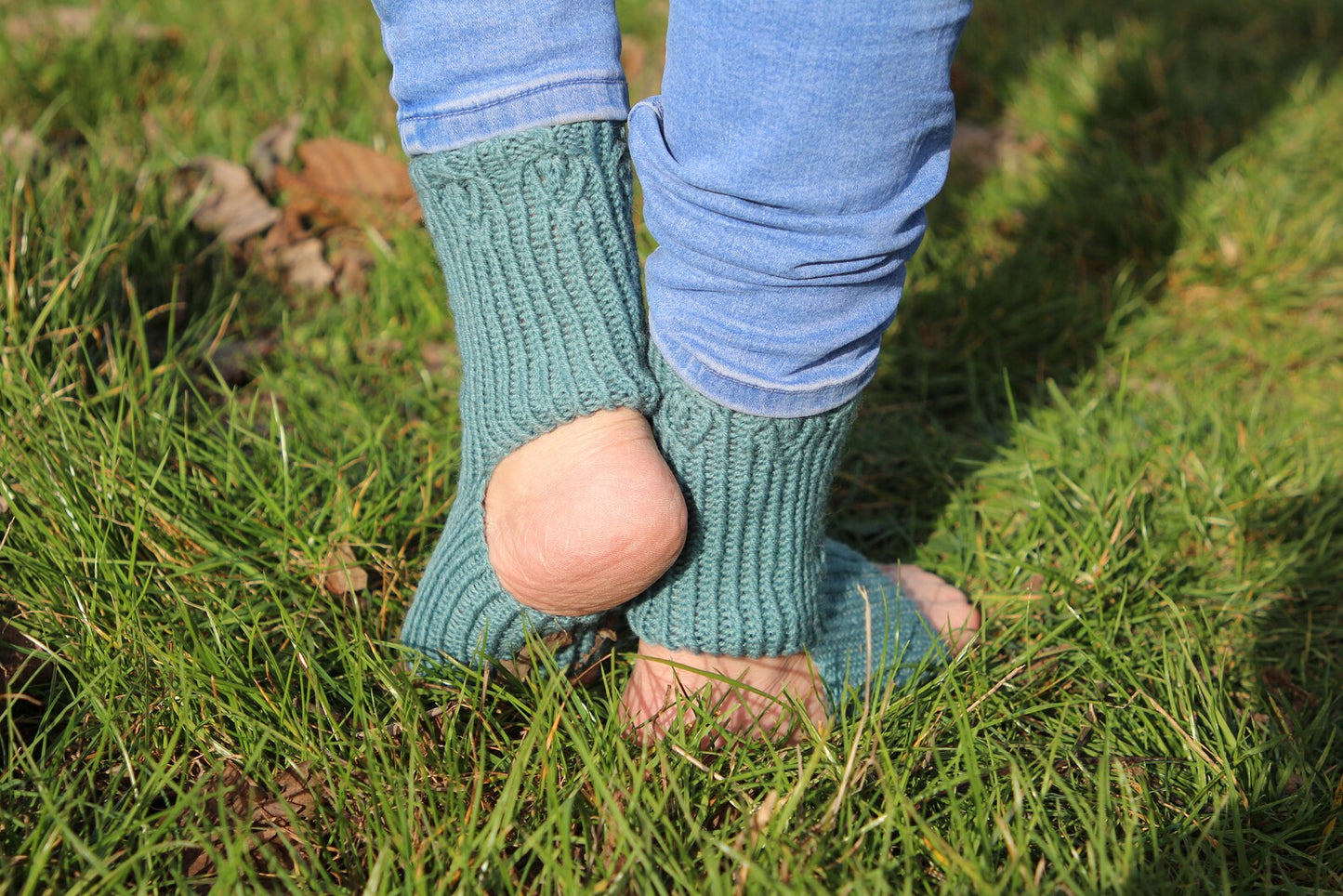 Elegant Teal Open Heel & Toe Socks