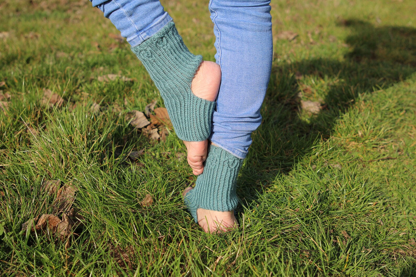 Elegant Teal Open Heel & Toe Socks