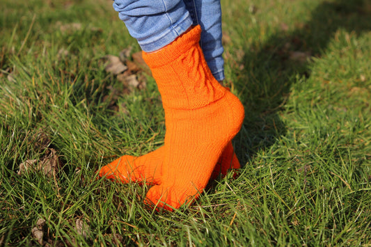 Vivid Orange Acrylic Socks